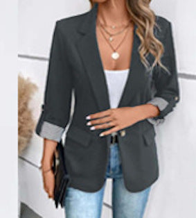 Blazer Slim Fit Manga Tres Cuartos Mujer