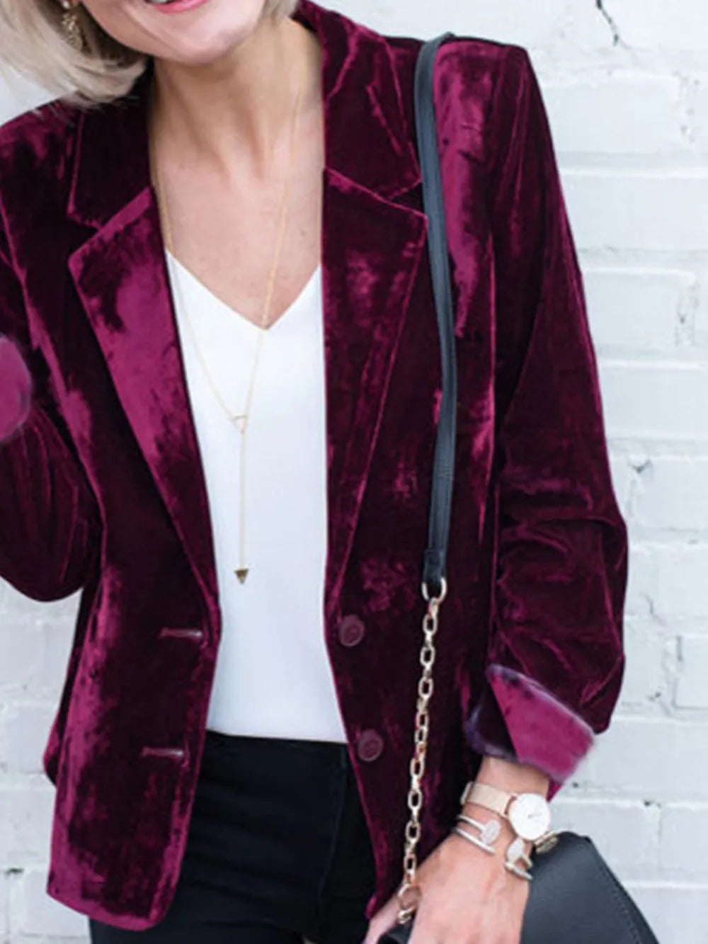 Blazer Botonadura y Cuello Solapa Mujer