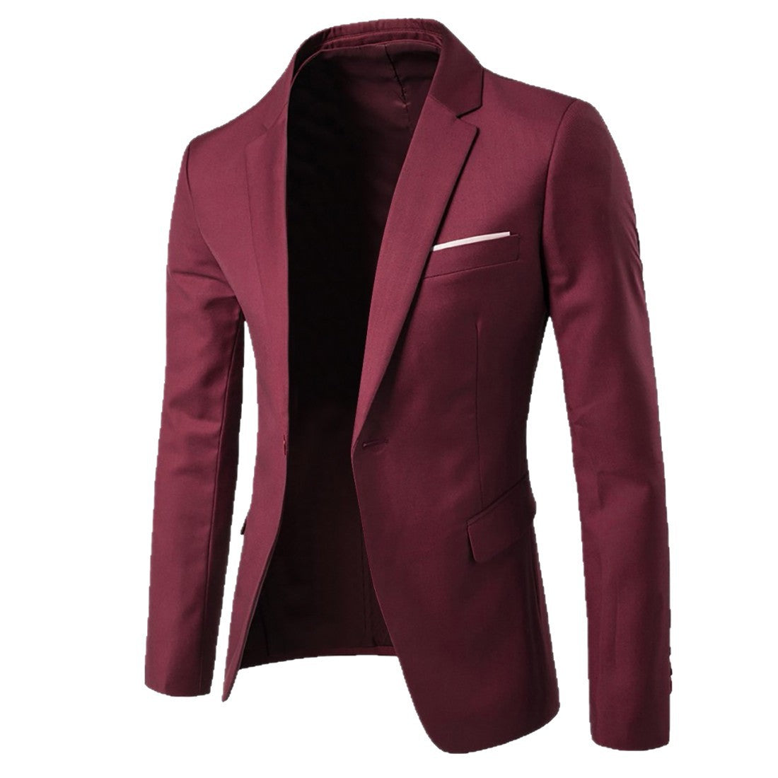 Blazer Slim Fit Solapa con Un Botón Hombre