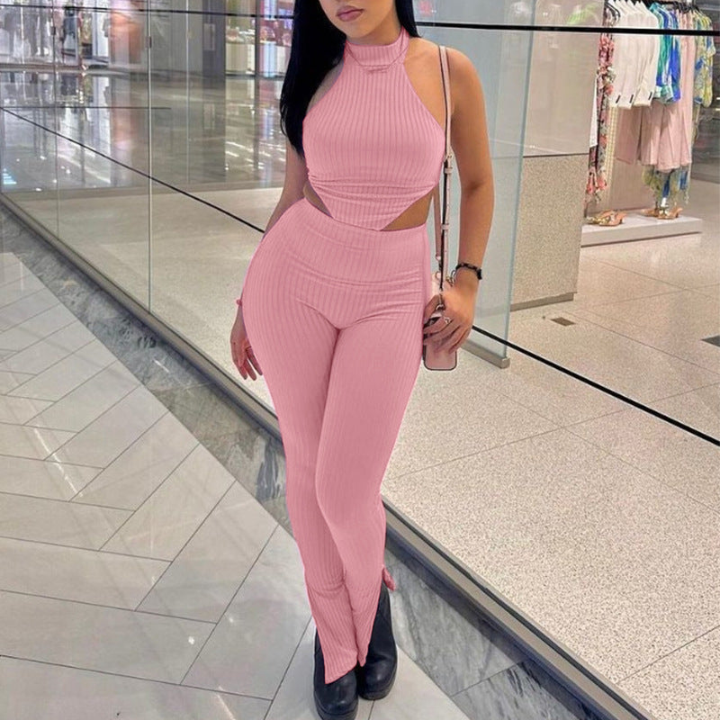 Conjunto Top Sin Mangas y Pantalón Largo
