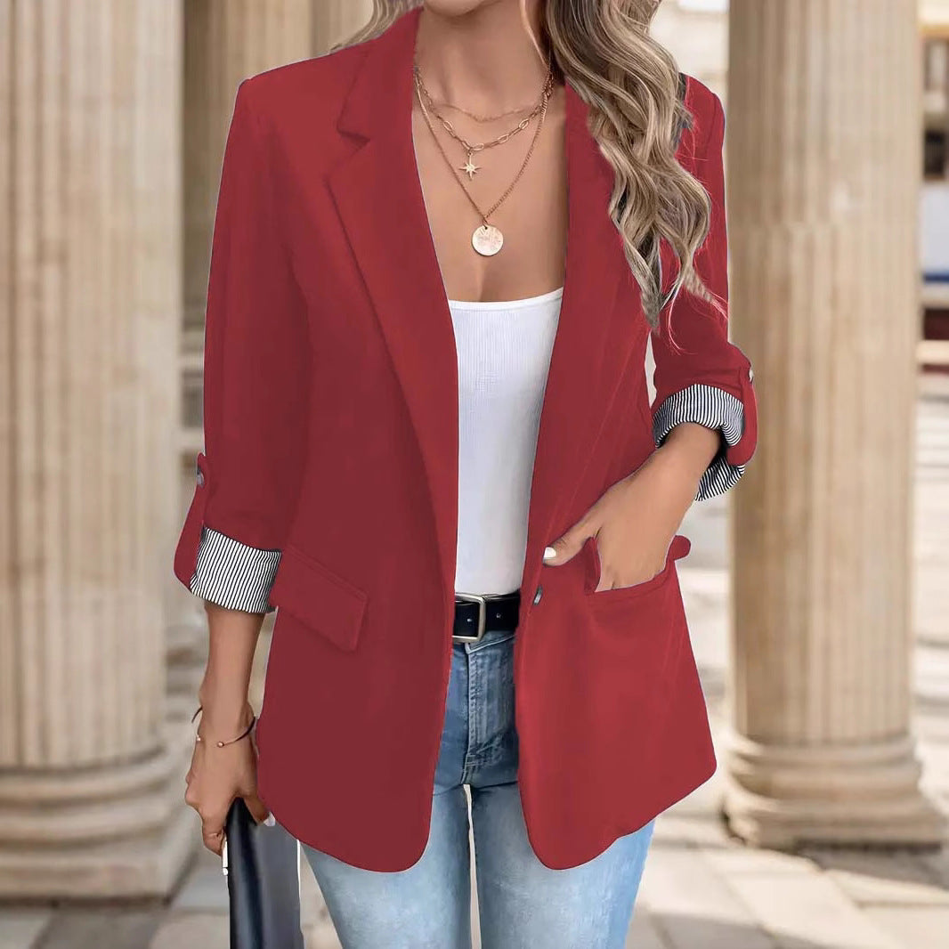 Blazer Slim Fit Manga Tres Cuartos Mujer