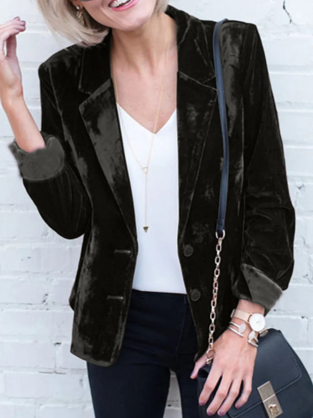 Blazer Botonadura y Cuello Solapa Mujer
