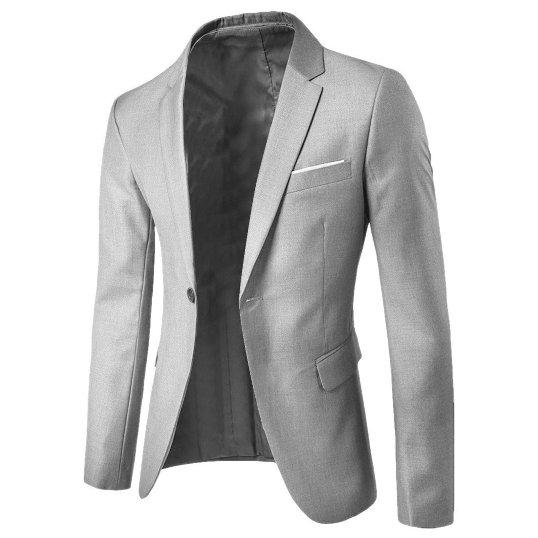 Blazer Slim Fit Solapa con Un Botón Hombre
