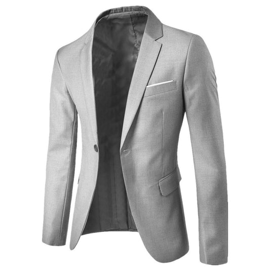 Blazer Slim Fit Solapa con Un Botón Hombre
