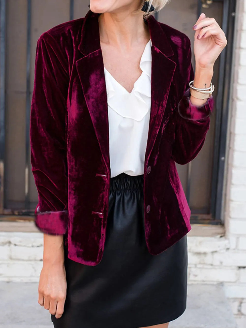 Blazer Botonadura y Cuello Solapa Mujer