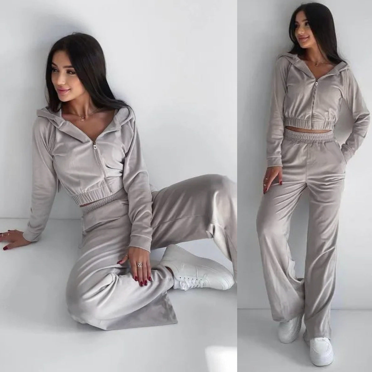 Conjunto Sudadera con Cremallera y Pantalón Mujer