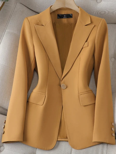 Americana Mujer Slim Fit Un Botón Manga Larga