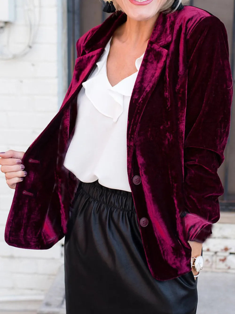 Blazer Botonadura y Cuello Solapa Mujer