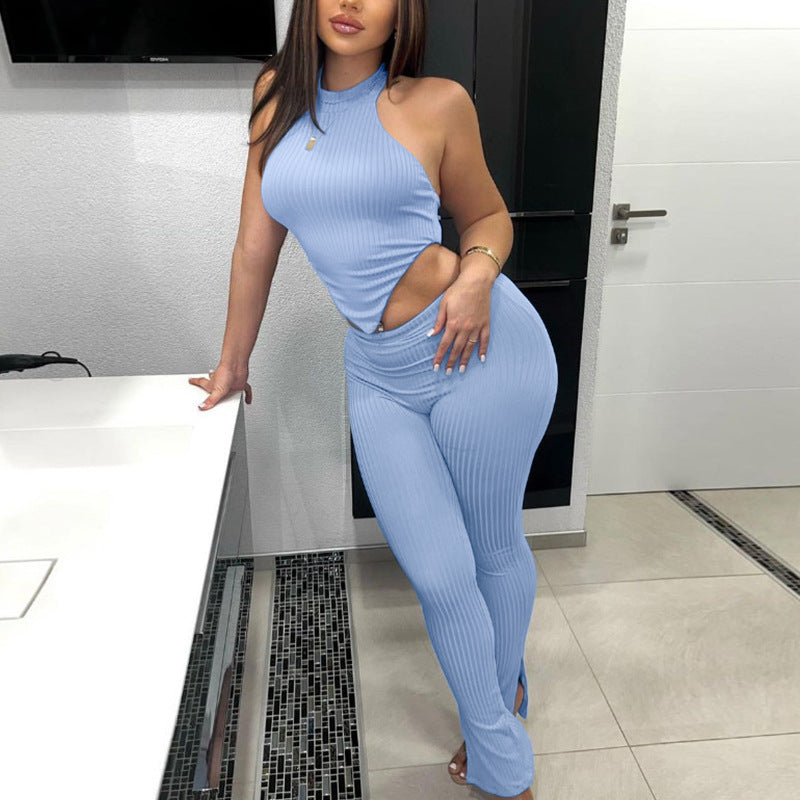 Conjunto Top Sin Mangas y Pantalón Largo
