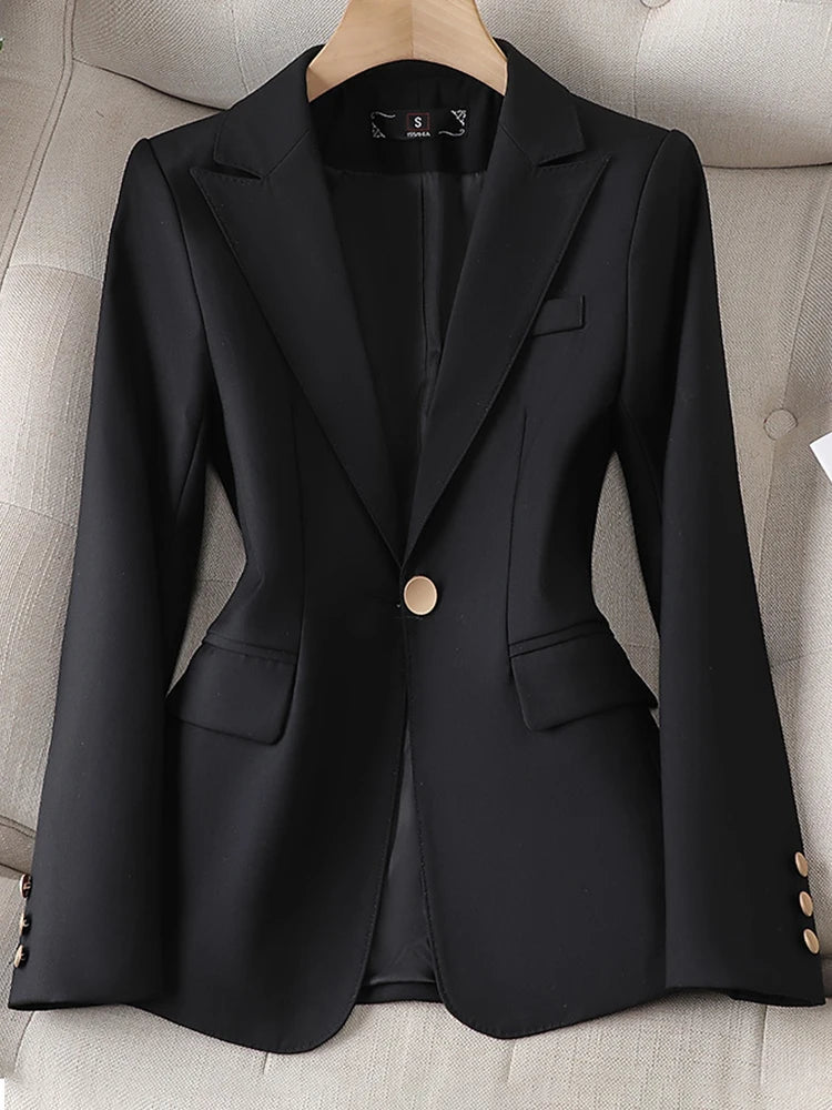Americana Mujer Slim Fit Un Botón Manga Larga