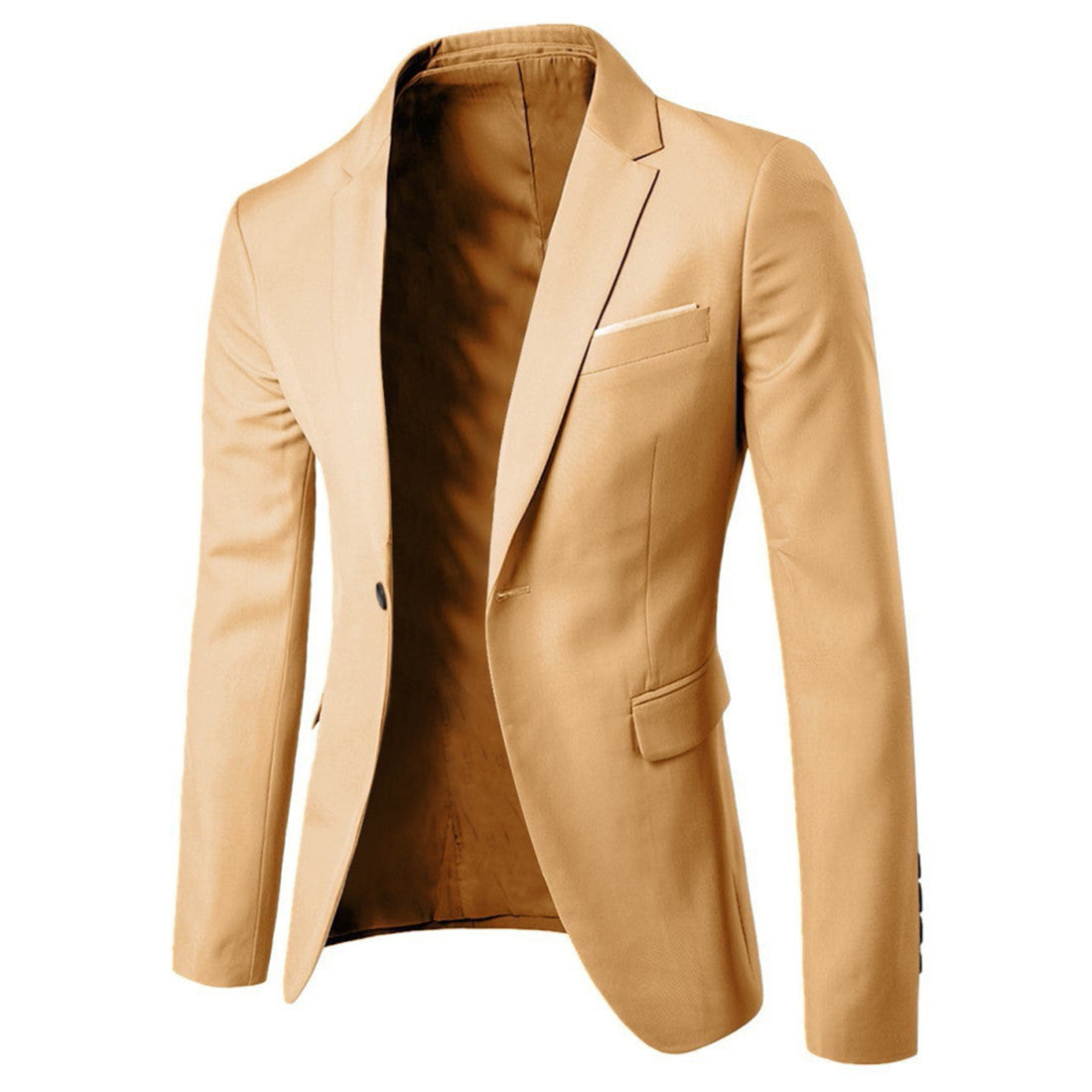 Blazer Slim Fit Solapa con Un Botón Hombre