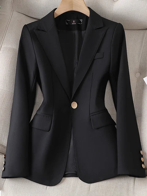 Americana Mujer Slim Fit Un Botón Manga Larga