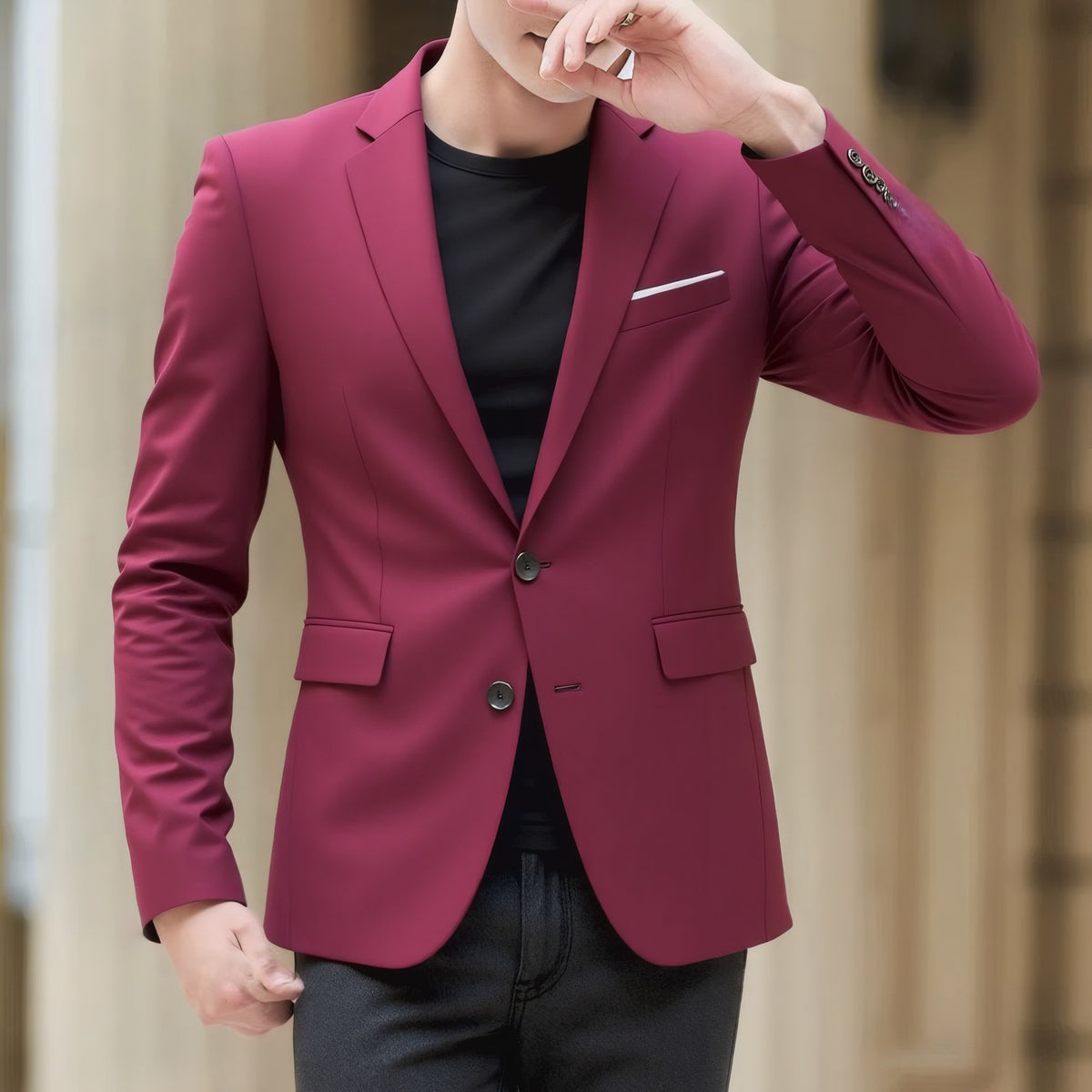 Americana Slim Fit Colores Lisos Hombre