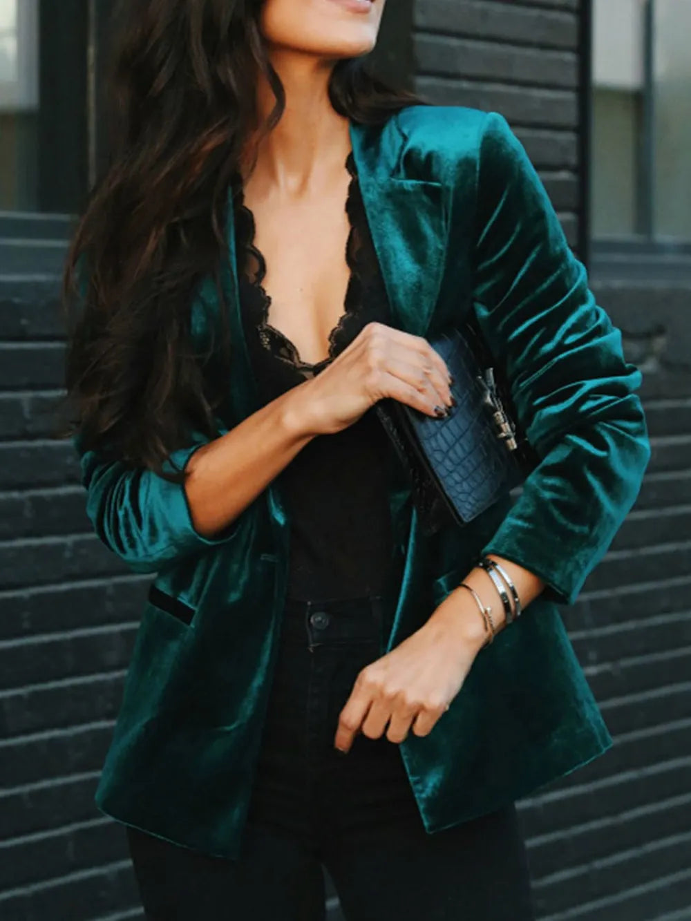 Blazer Botonadura y Cuello Solapa Mujer